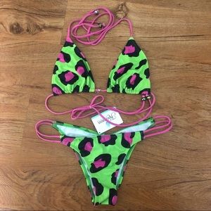 Kaimana’s neon green cheetah bikini
